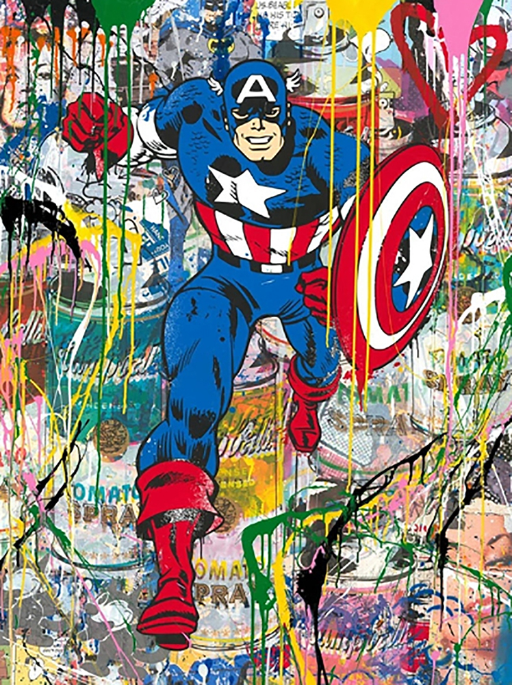 Comic Book Heroes Art - Captain America - Captain America Graffiti painting for sale Capt9