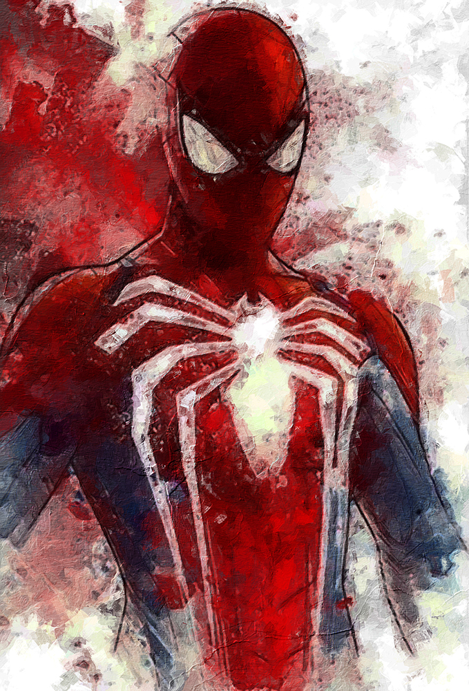 Comic Book Heroes Art - Spiderman - Red Spiderman painting for sale Spideri02