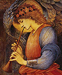 Edward Burne-Jones Angel Playing a Flageolet oil painting reproduction