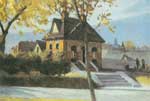 Edward Hopper Small Town Station oil painting reproduction