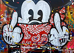Mickey Mouse Middle Fingers painting for sale