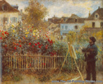 Pierre-Auguste Renoir Monet Working in his Garden oil painting reproduction