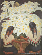 Diego Rivera Calla Lily Vendor oil painting reproduction