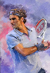 Federer Backhand painting for sale