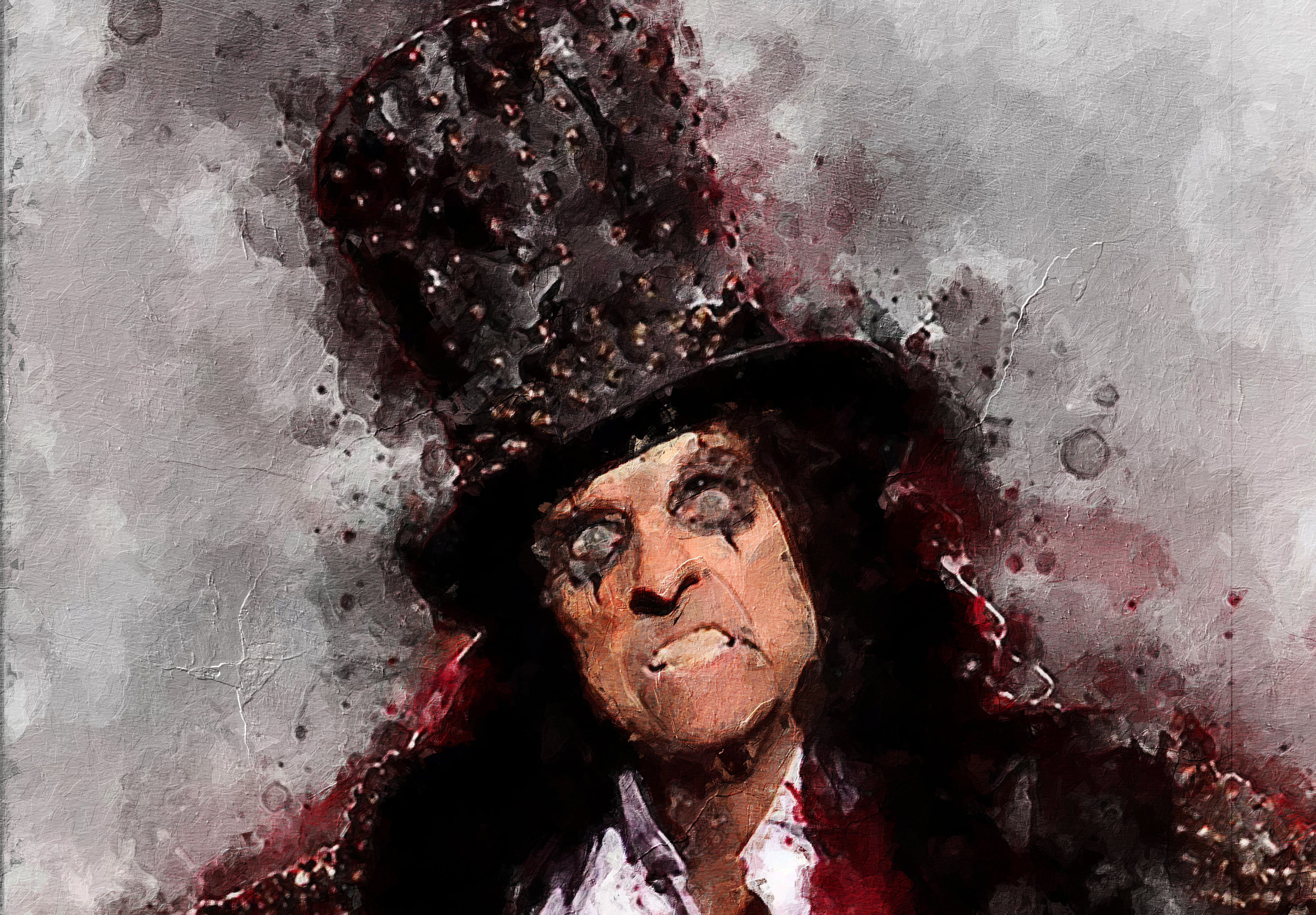 Pop and Rock Portraits - Rock - Alice Cooper painting for sale Alice1