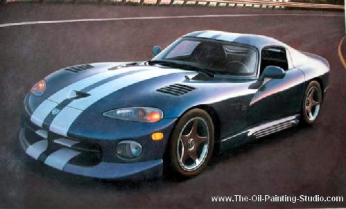 Transport Art - Automobile Art - Dodge Viper painting for sale Auto2