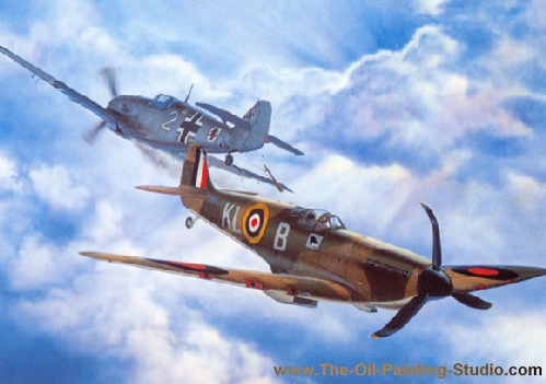 Transport Art - Aviation Art - Spitfire MK.1A painting for sale Avi12