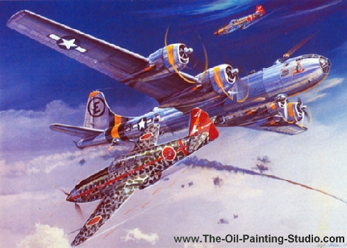 Transport Art - Aviation Art - B-29 painting for sale Avi8