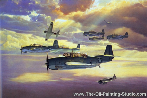 Transport Art - Aviation Art - Only One Survived painting for sale Avi9