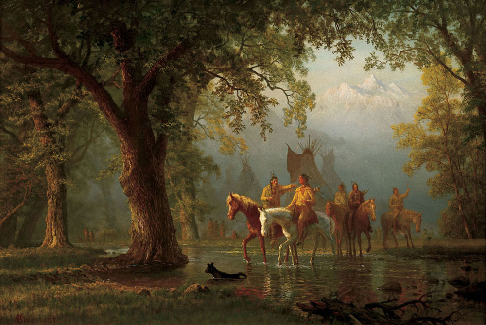 Albert Bierstadt Departure of an Indian War Party oil painting reproduction