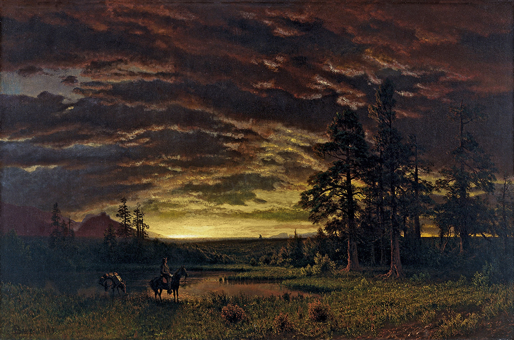 Albert Bierstadt Evening on the Prairie oil painting reproduction