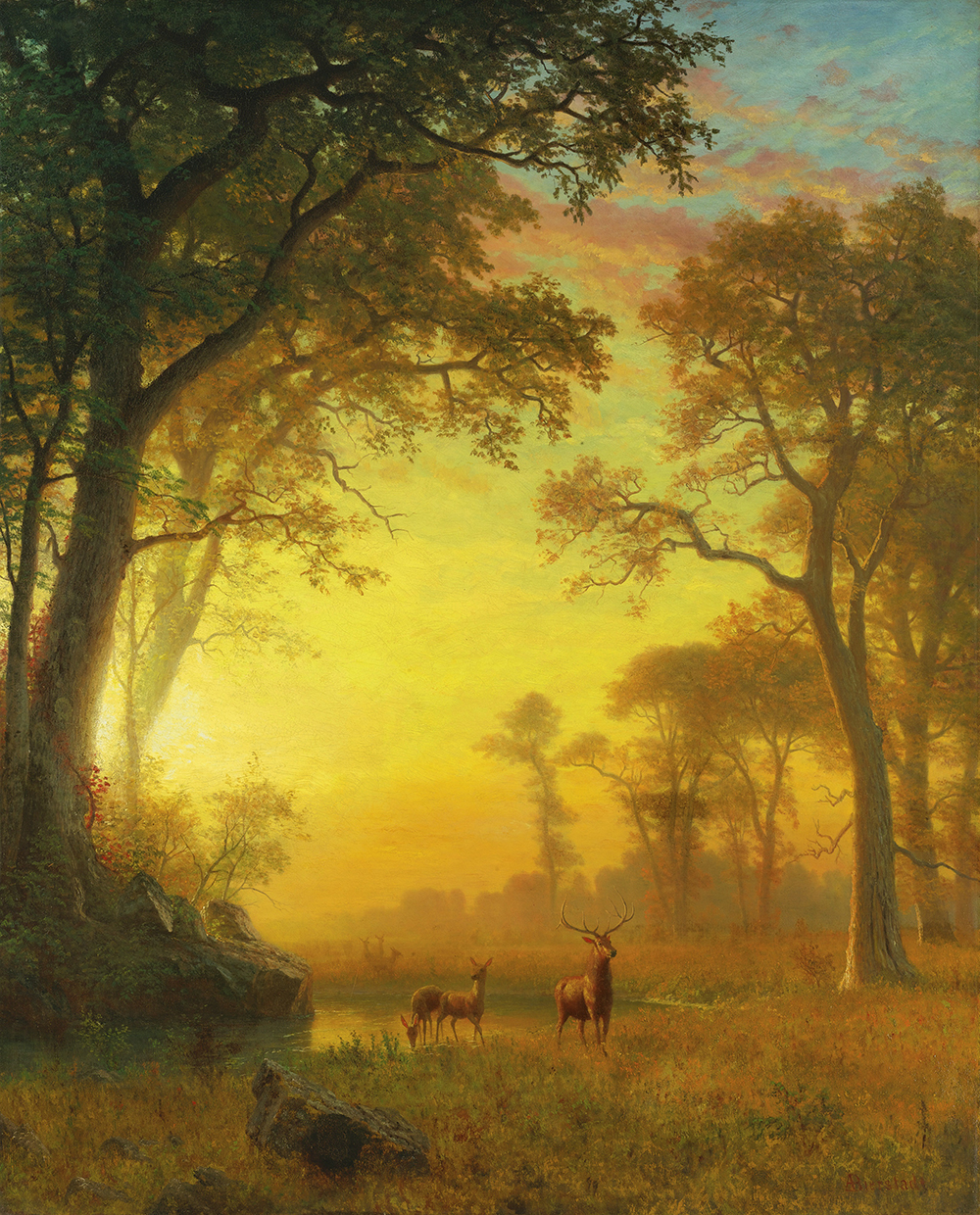 Albert Bierstadt Light in the Forest oil painting reproduction