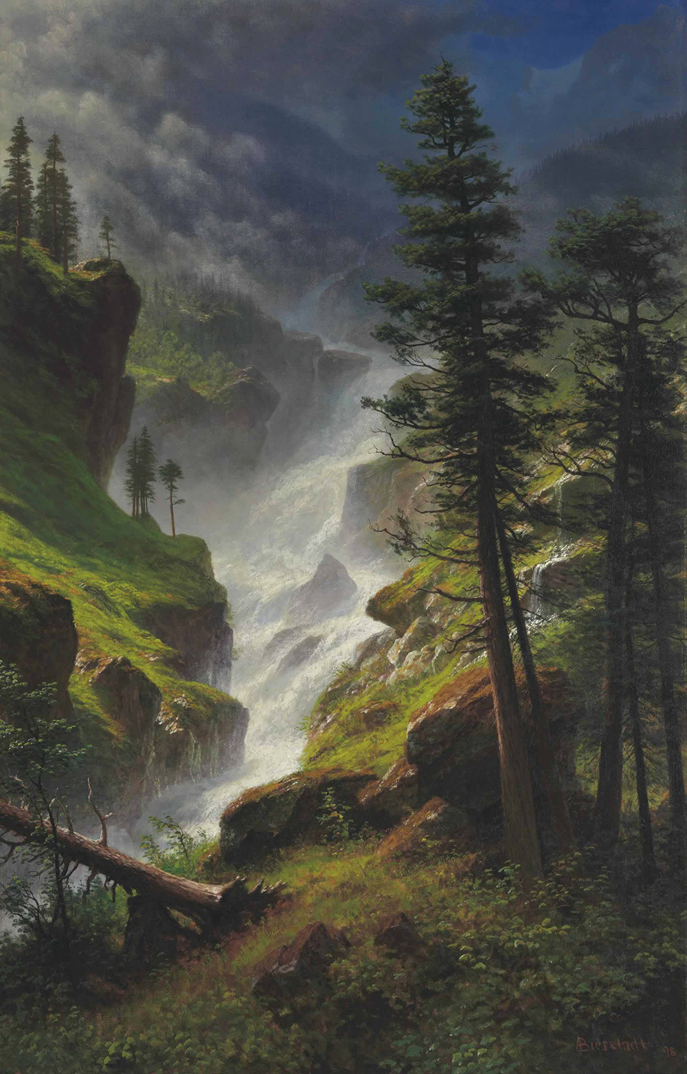 Albert Bierstadt Rocky Mountain Waterfall (1898) oil painting reproduction