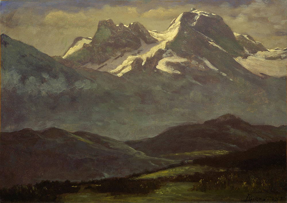 Albert Bierstadt Summer Snow on the Peaks or Snow Capped Mountains oil painting reproduction