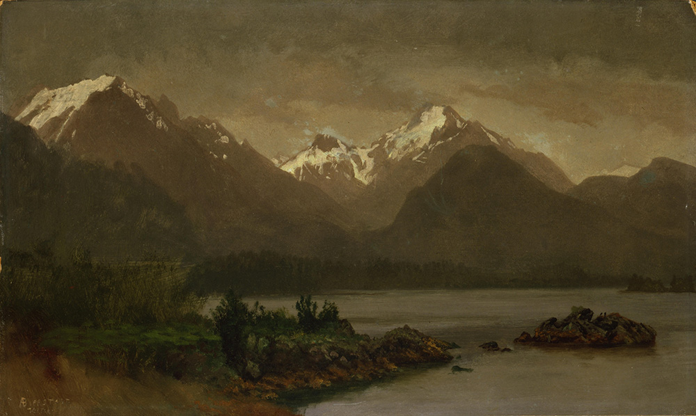 Albert Bierstadt Untitled (mountains and lake) oil painting reproduction