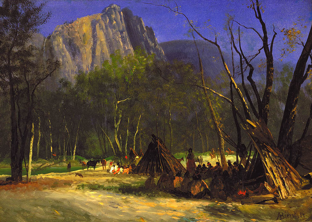 Albert Bierstadt Indians in Council oil painting reproduction
