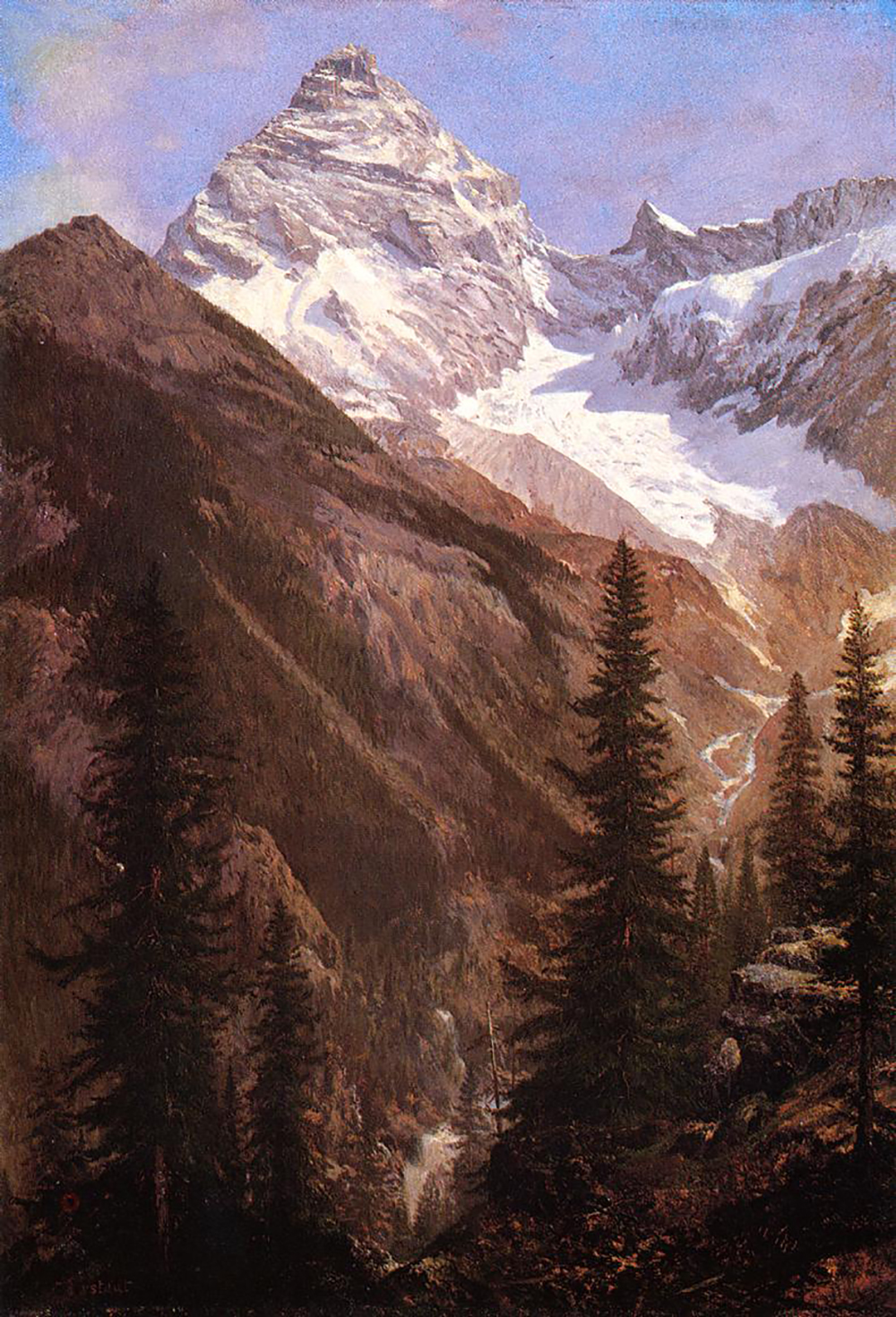 Albert Bierstadt Canadian Rockies Asulkan Glacier oil painting reproduction