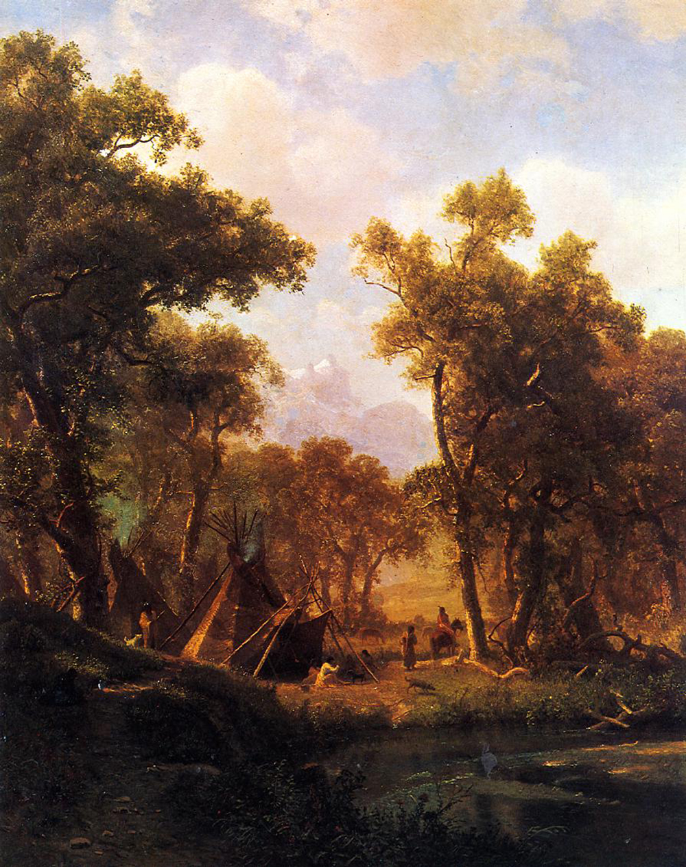 Albert Bierstadt Indian Encampment Shoshone Village oil painting reproduction