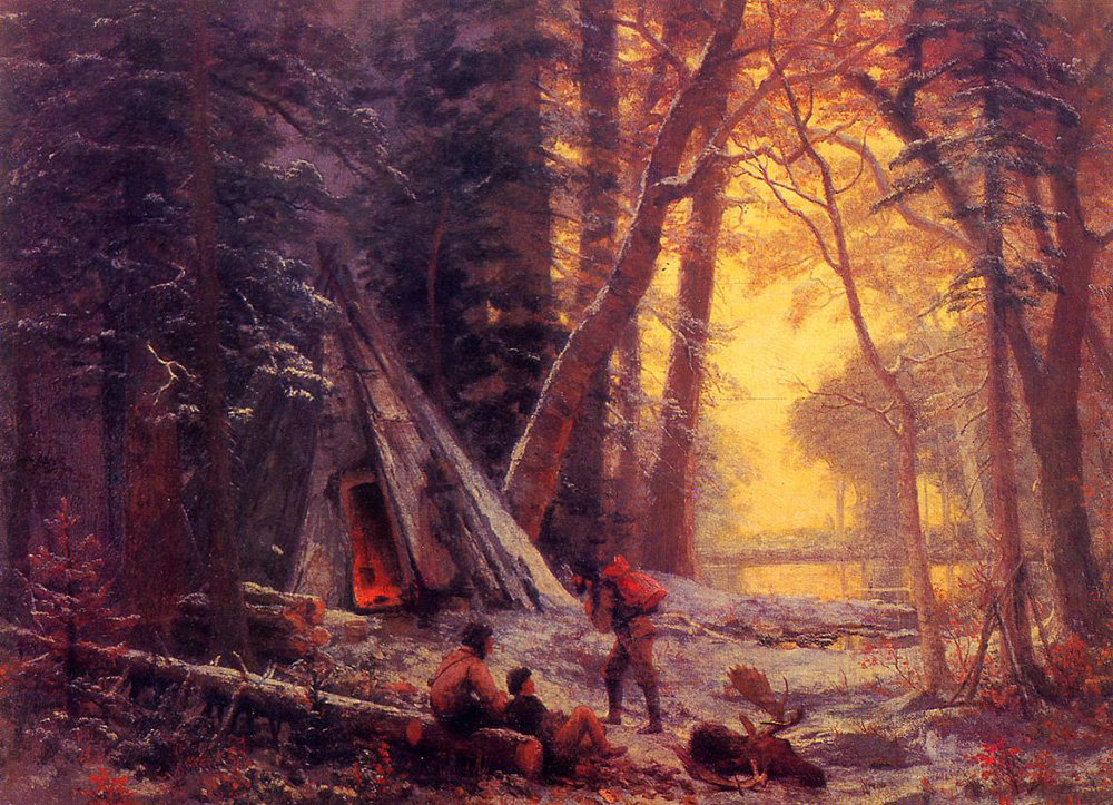 Albert Bierstadt Moose Hunters Camp oil painting reproduction