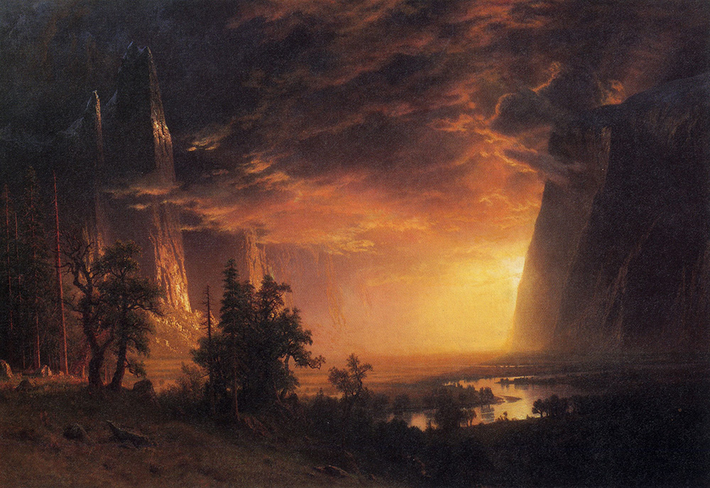 Albert Bierstadt Sunset in the Yosemite Valley oil painting reproduction