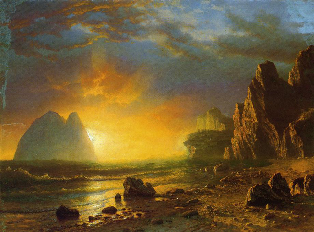 Albert Bierstadt Sunset on the Coast oil painting reproduction