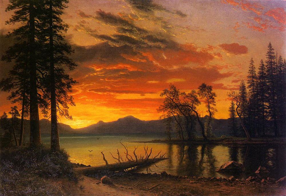 Albert Bierstadt Sunset over the River oil painting reproduction