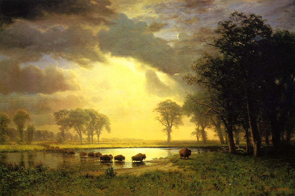 Albert Bierstadt The Buffalo Trail oil painting reproduction
