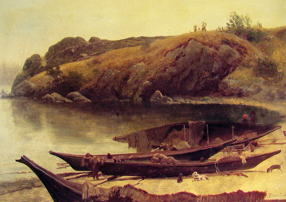 Albert Bierstadt Canoes oil painting reproduction