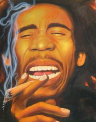 Pop and Rock Portraits - Pop - Bob Marley painting for sale BM1