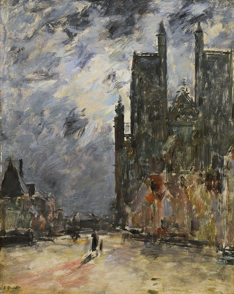 Eugene Boudin Abbeville, the Collegiate Church at Night, 1890-94 oil painting reproduction