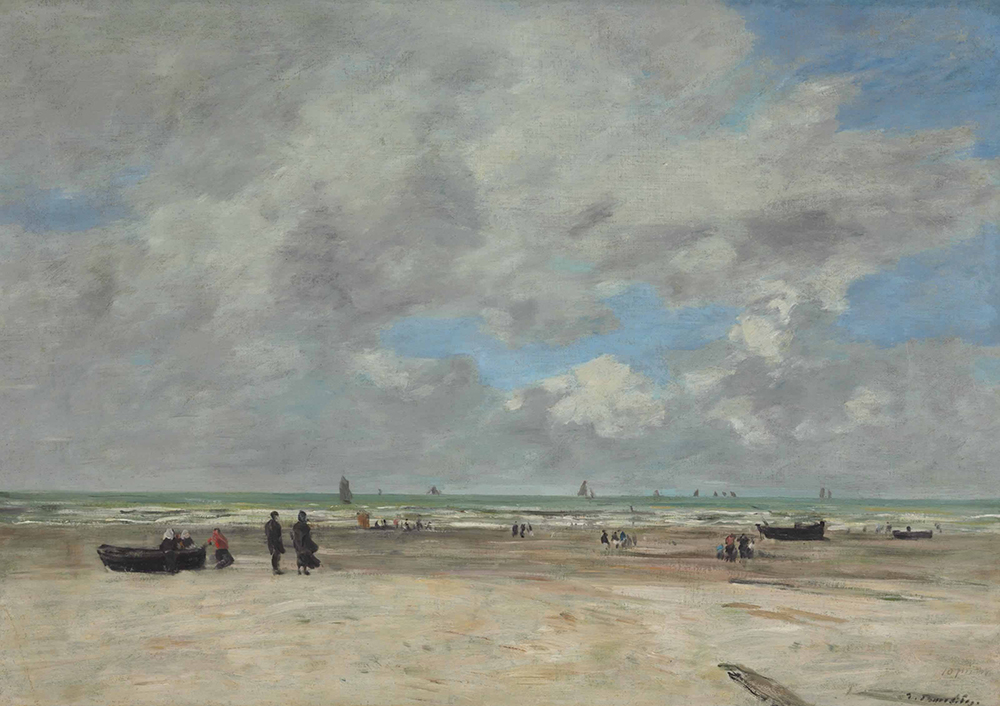 Eugene Boudin Berk, Beach in a Harbour, 1876 oil painting reproduction