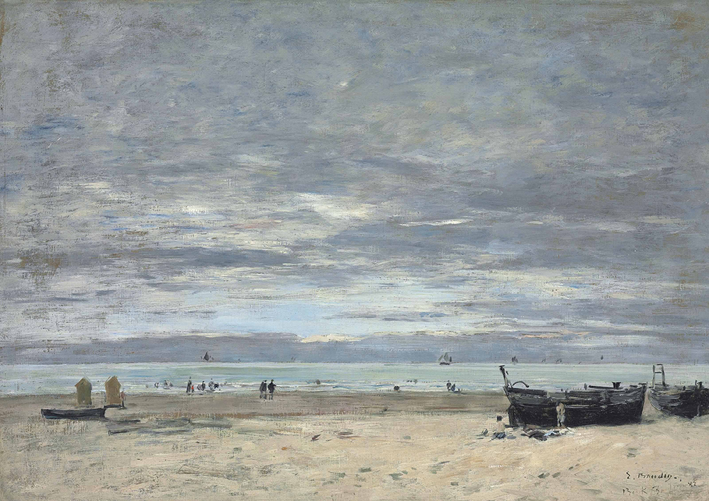 Eugene Boudin Berk, Beach in a Harbour, 1882 oil painting reproduction