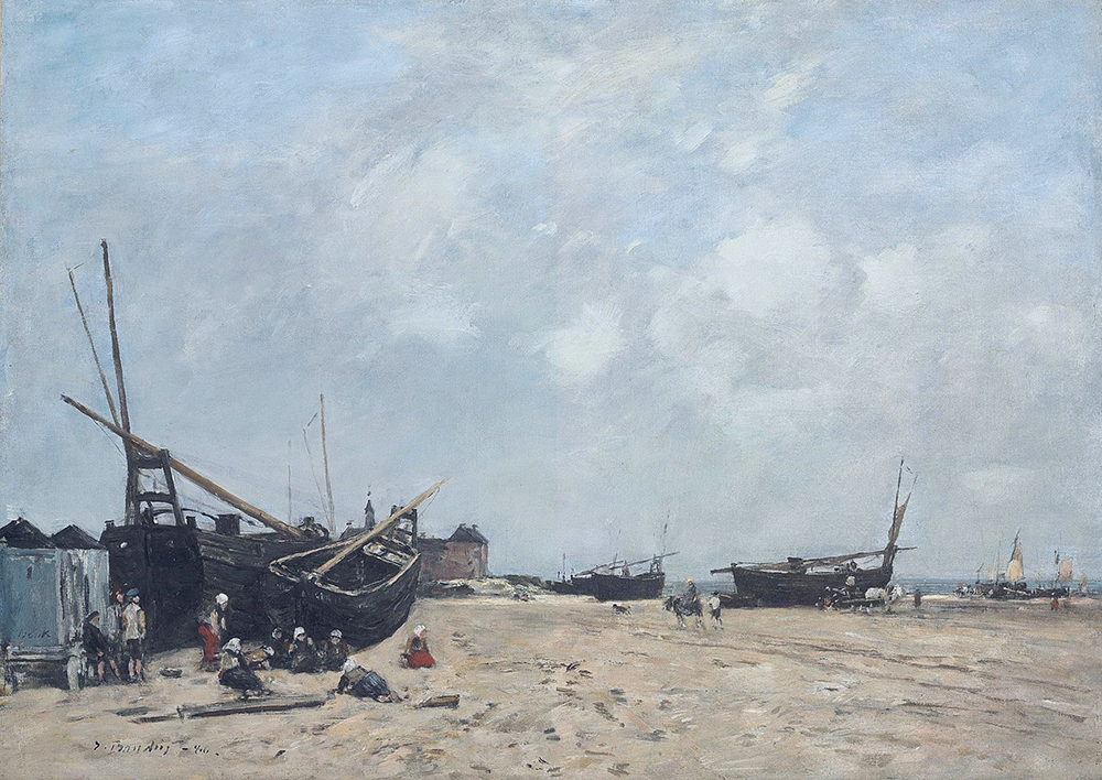 Eugene Boudin Berk, Scene on the Beach, 1880 oil painting reproduction