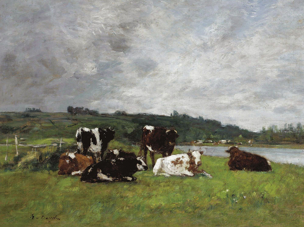 Eugene Boudin Cows at the Pasture, 1880-85 02 oil painting reproduction