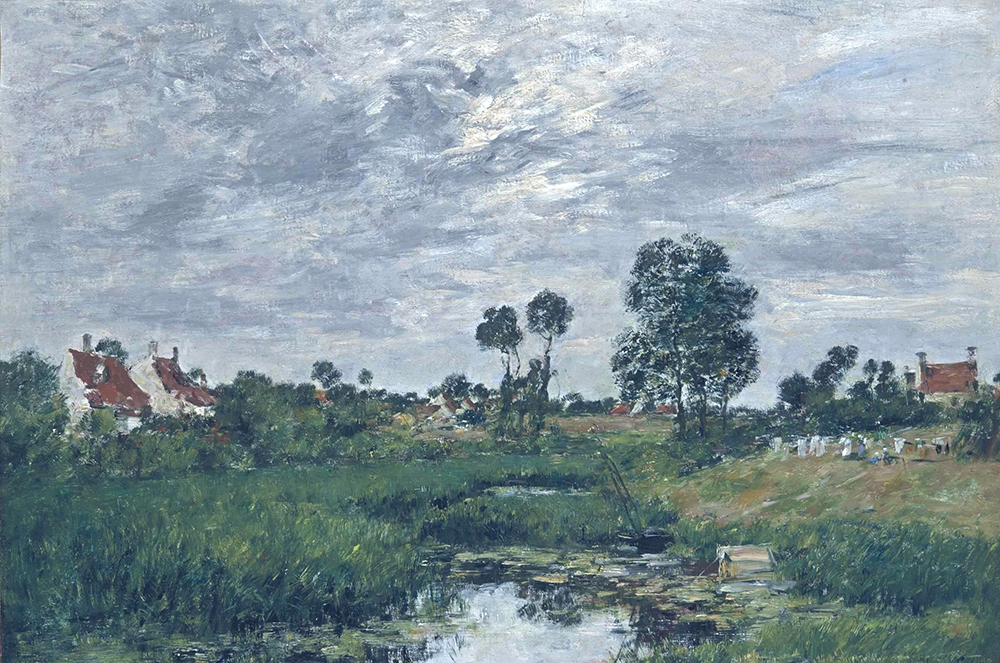 Eugene Boudin Farmhouses in the Outskirts of Dunkerque, 1889 oil painting reproduction
