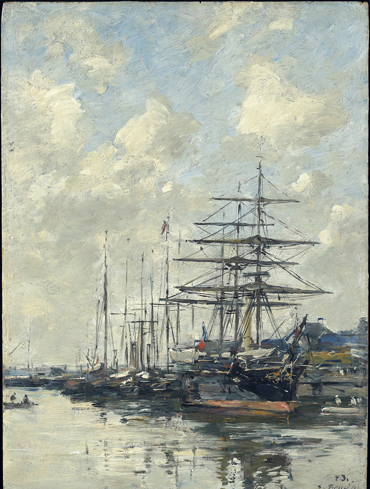 Eugene Boudin Havre, Sailboats in the Port, 1883 oil painting reproduction