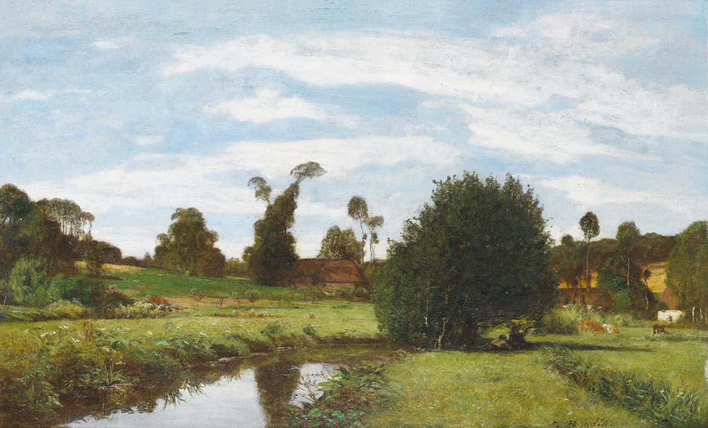 Eugene Boudin Landscape in Normandy, 1854-57 oil painting reproduction
