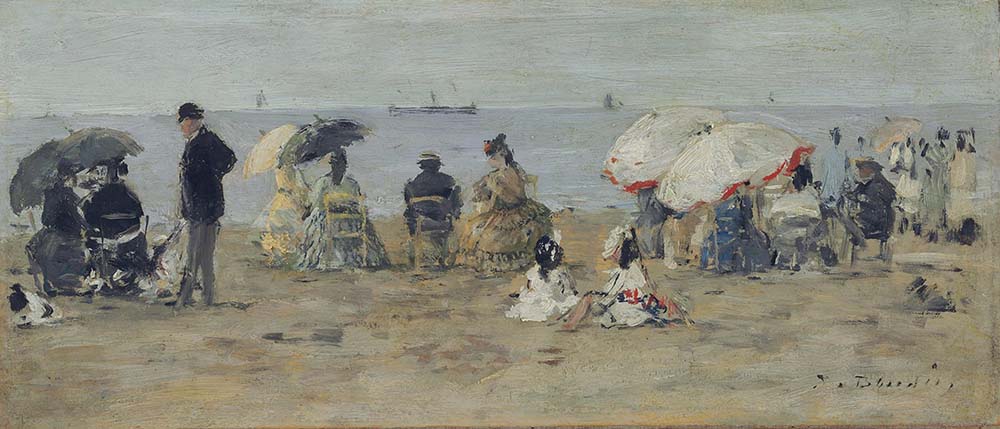 Eugene Boudin On the Beach, 1876-80 oil painting reproduction