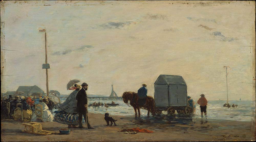 Eugene Boudin Scene on the Beach at Trouville, 1863 oil painting reproduction
