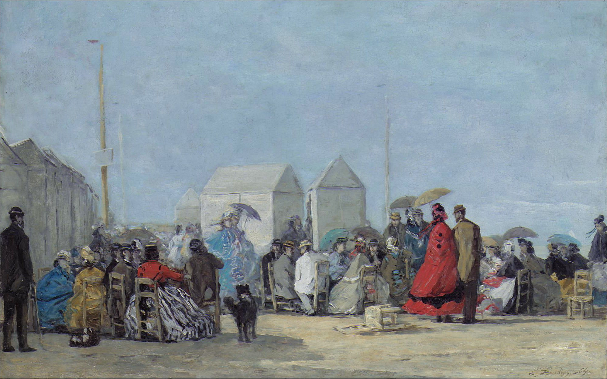 Eugene Boudin Scene on the Beach at Trouville, 1864 oil painting reproduction