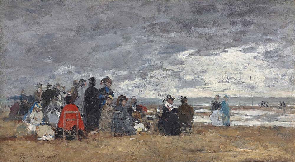 Eugene Boudin Scene on the Beach in Trouville, 1869 oil painting reproduction