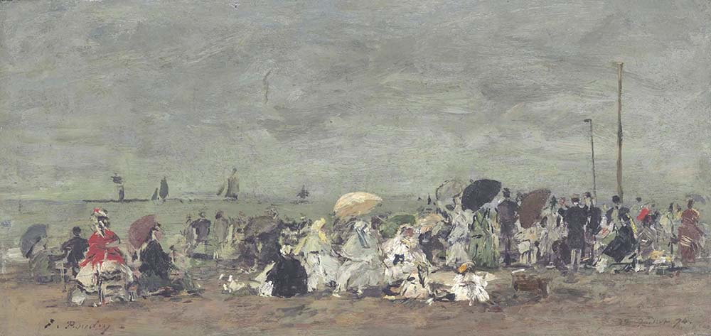 Eugene Boudin Scene on the Beach in Trouville, 1874 oil painting reproduction