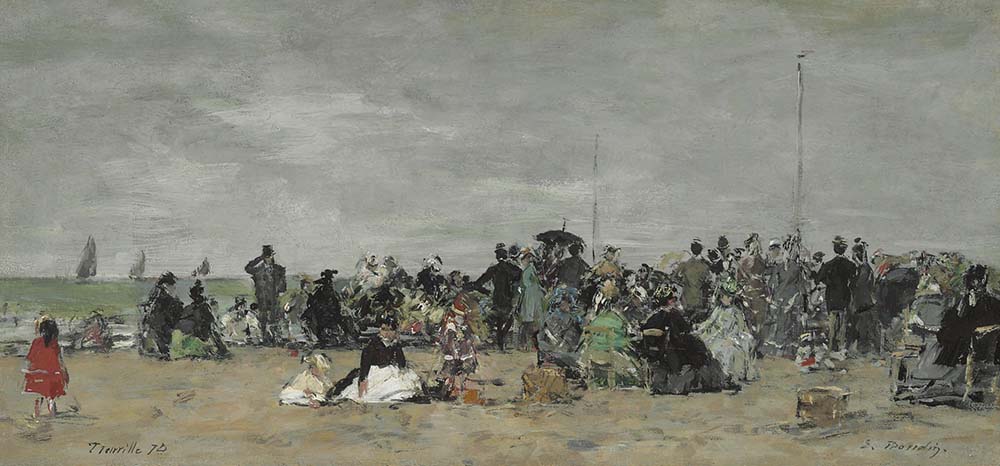 Eugene Boudin Scene on the Beach in Trouville 2, 1874 oil painting reproduction
