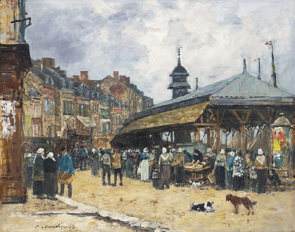 Eugene Boudin The Market at Trouville, 1878 oil painting reproduction