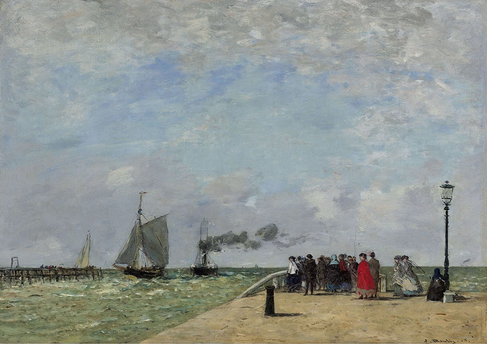 Eugene Boudin The Pier in Havre, 1868 oil painting reproduction