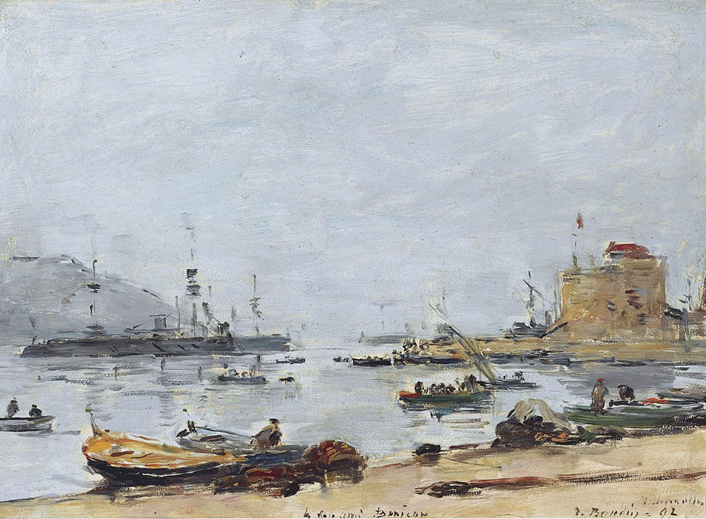 Eugene Boudin The Port at Villefranche, 1892 oil painting reproduction