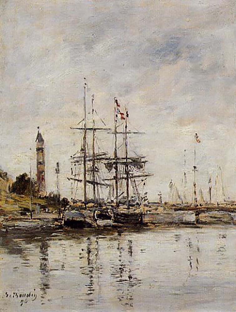 Eugene Boudin The Harbor at eauville 1896 oil painting reproduction