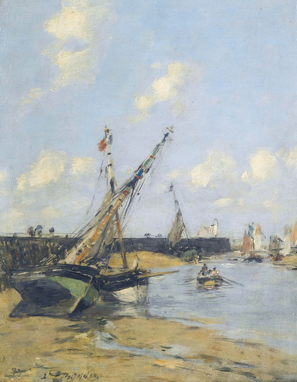 Eugene Boudin Trouville, The Jetties in Harbour, 1889 oil painting reproduction
