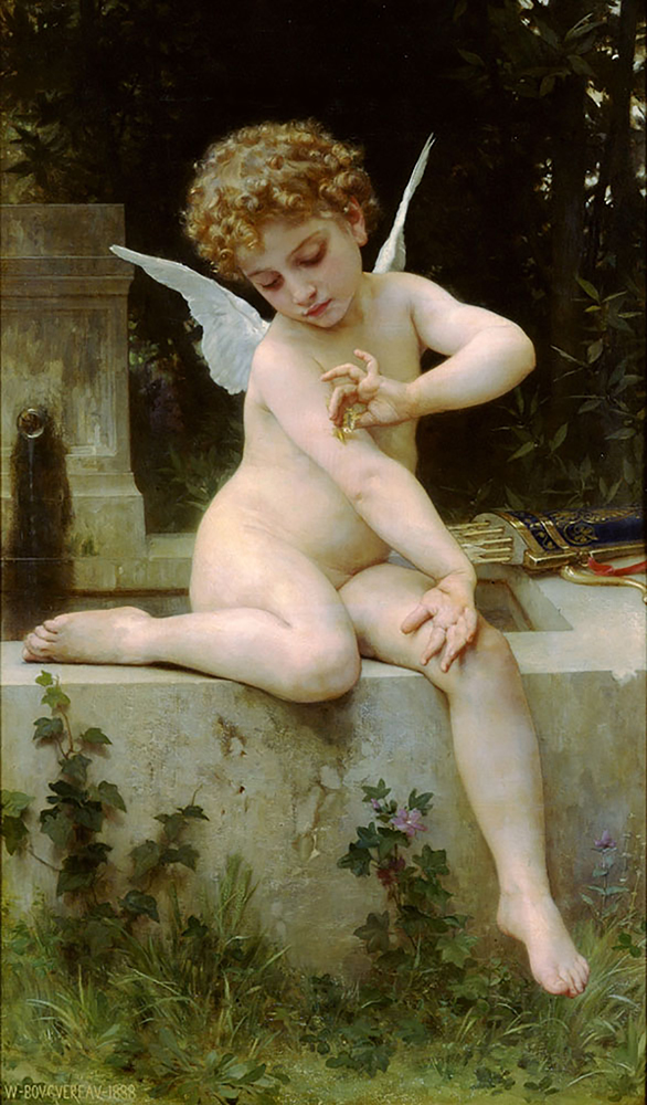 William-Adolphe Bouguereau Cupid with a Butterfly  oil painting reproduction
