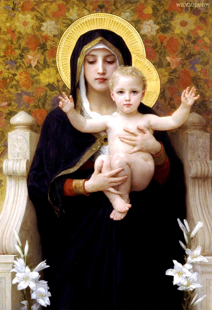 William-Adolphe Bouguereau La Vierge au lys oil painting reproduction